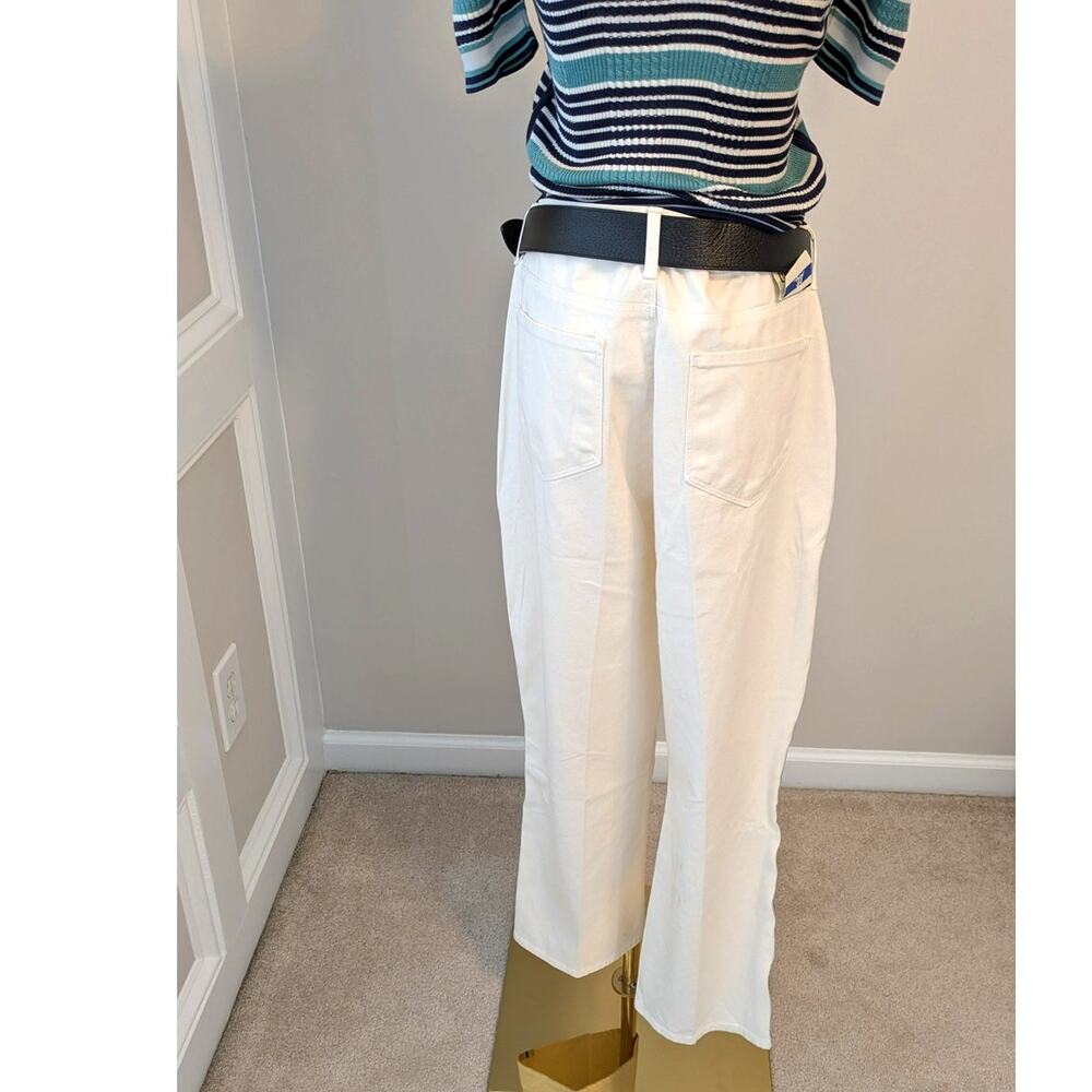 L'Agence Cream "Nadia" High Rise Cropped Straight Jean - Picture 4 of 8